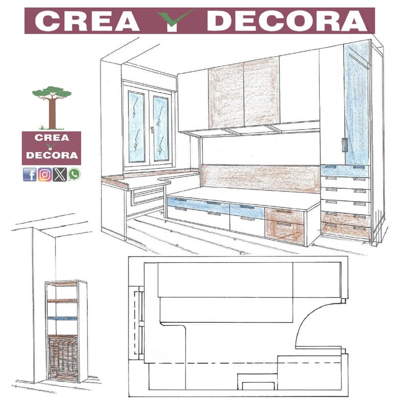 ver diseño previo dormitorio juvenil